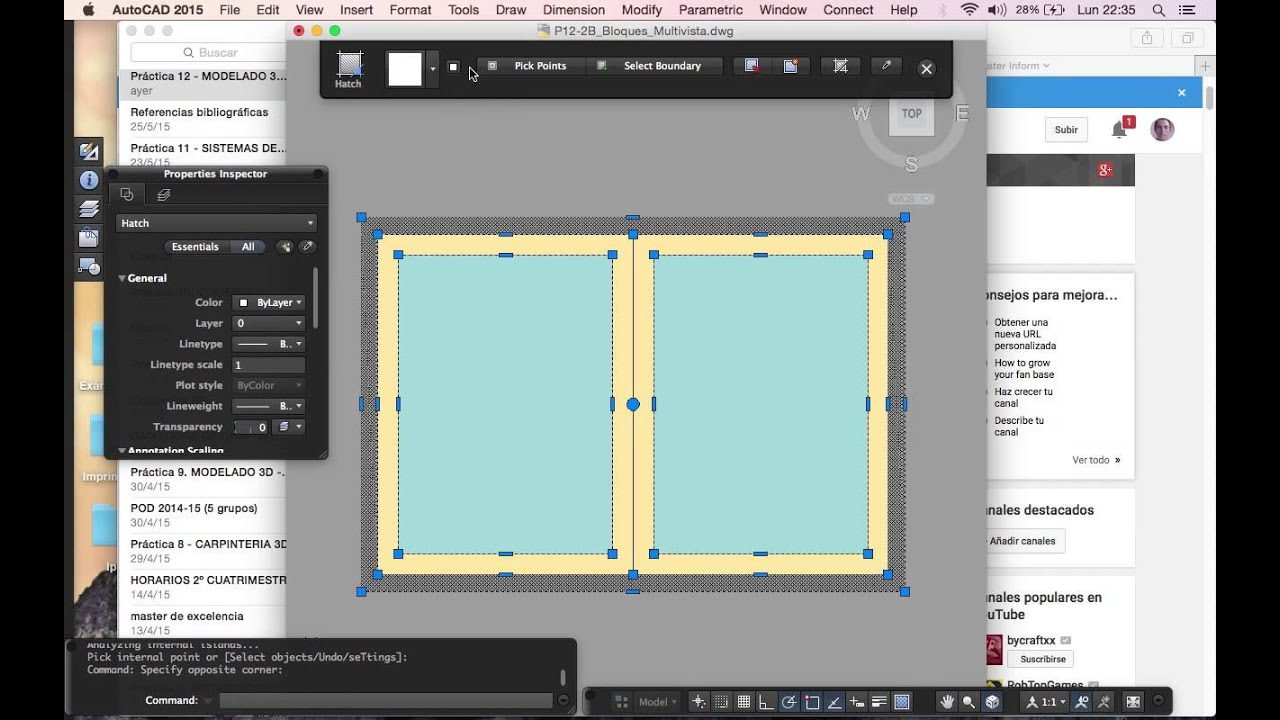 PRACTICA 12 2B EGAII ETSIE UGR AutoCAD for Mac Bloques Multivista color