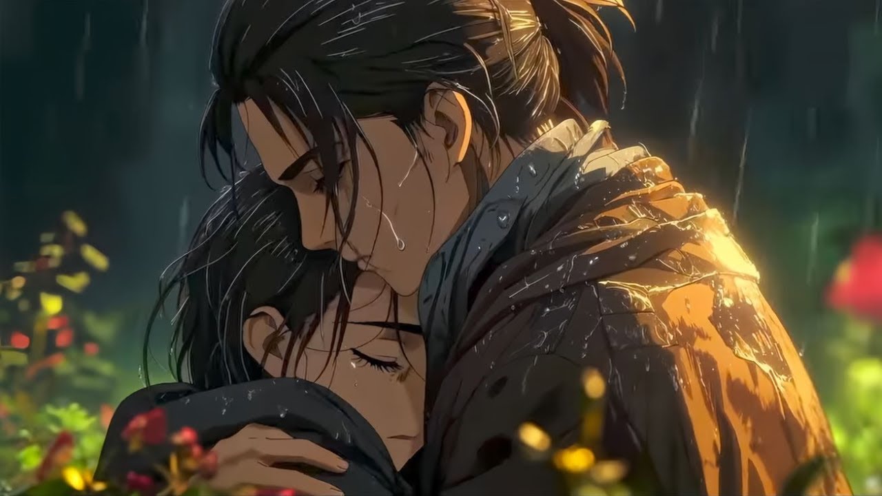 Attack on Titan | Calm Lofi Piano | Night Sleep Music (Rain Sounds) [1Hr]