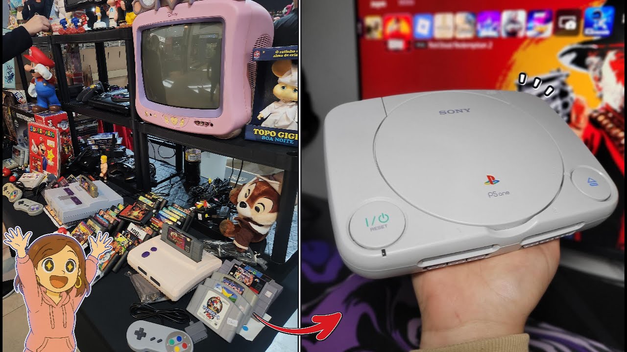 Explorando uma Feirinha de Multicolecionismo | Achei um PS1! 😎🎮