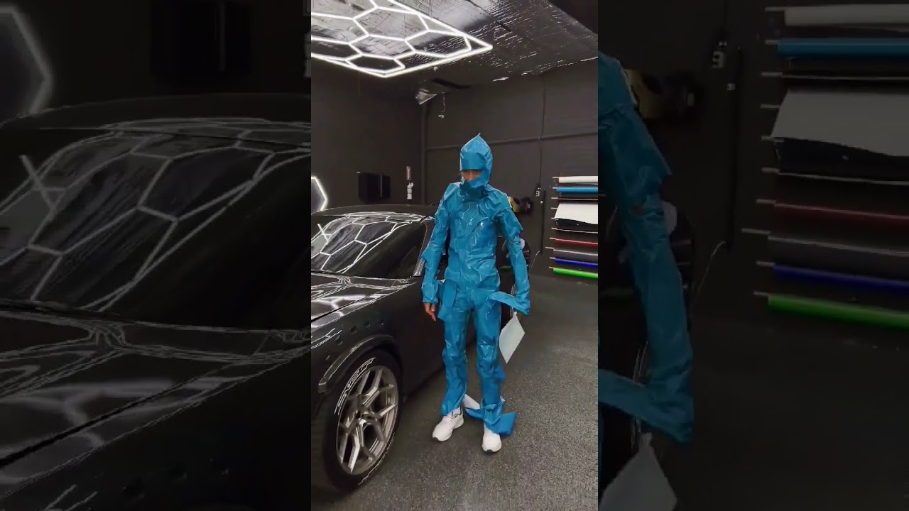 Car wrapping gone wrong 😂 #shorts #funny #cars