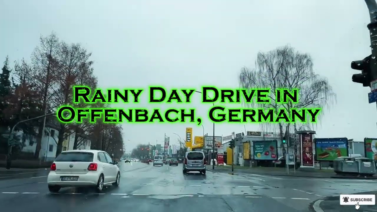 Rainy Day Drive in Offenbach, Germany | Front View POV 🌧️🚗🛣️