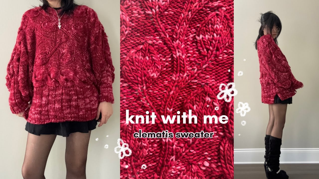knitting the clematis sweater ݁˖ ❀ ⋆｡˚