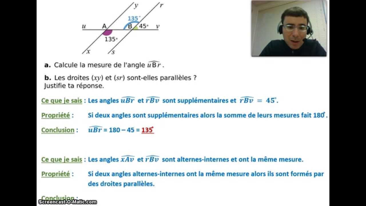 Angles et parallélisme - Exercice corrigé 2