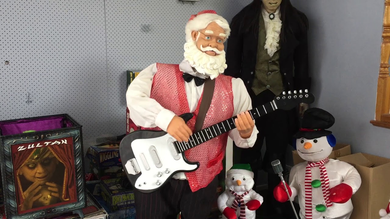 Gemmy Animated 5ft Life Size Rockin' Santa (Guitar Playing Santa)