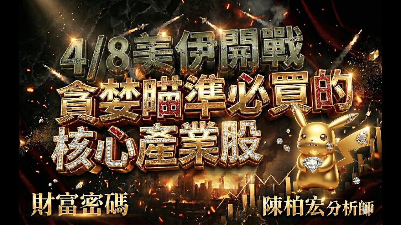 2026.04.06【4/8美伊開戰，貪婪瞄準必買的核心產業股，真鑽皮卡丘】 #財富密碼 陳柏宏分析師