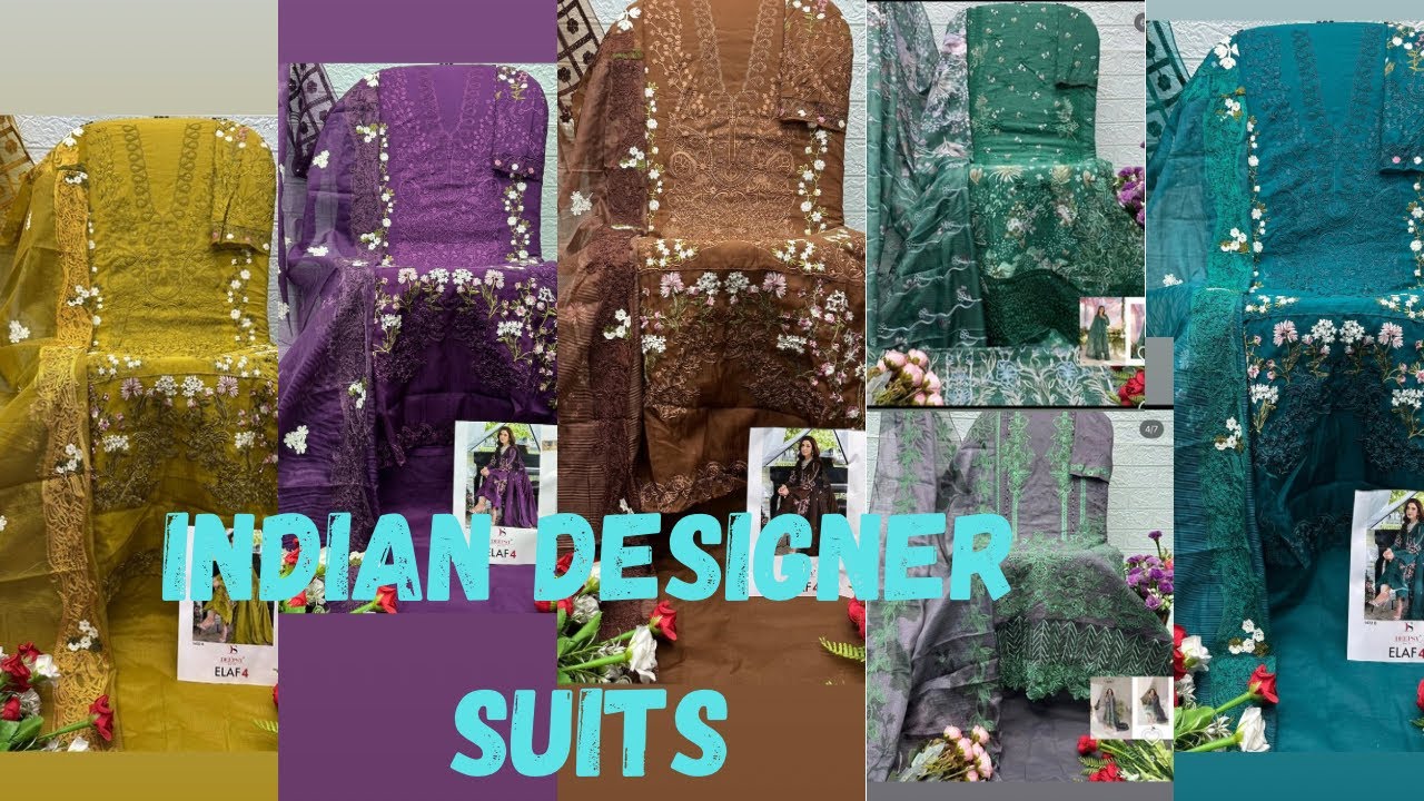 Embroidered indian cotton suits with designer dupatta ||Eid series Day 2😍🥰