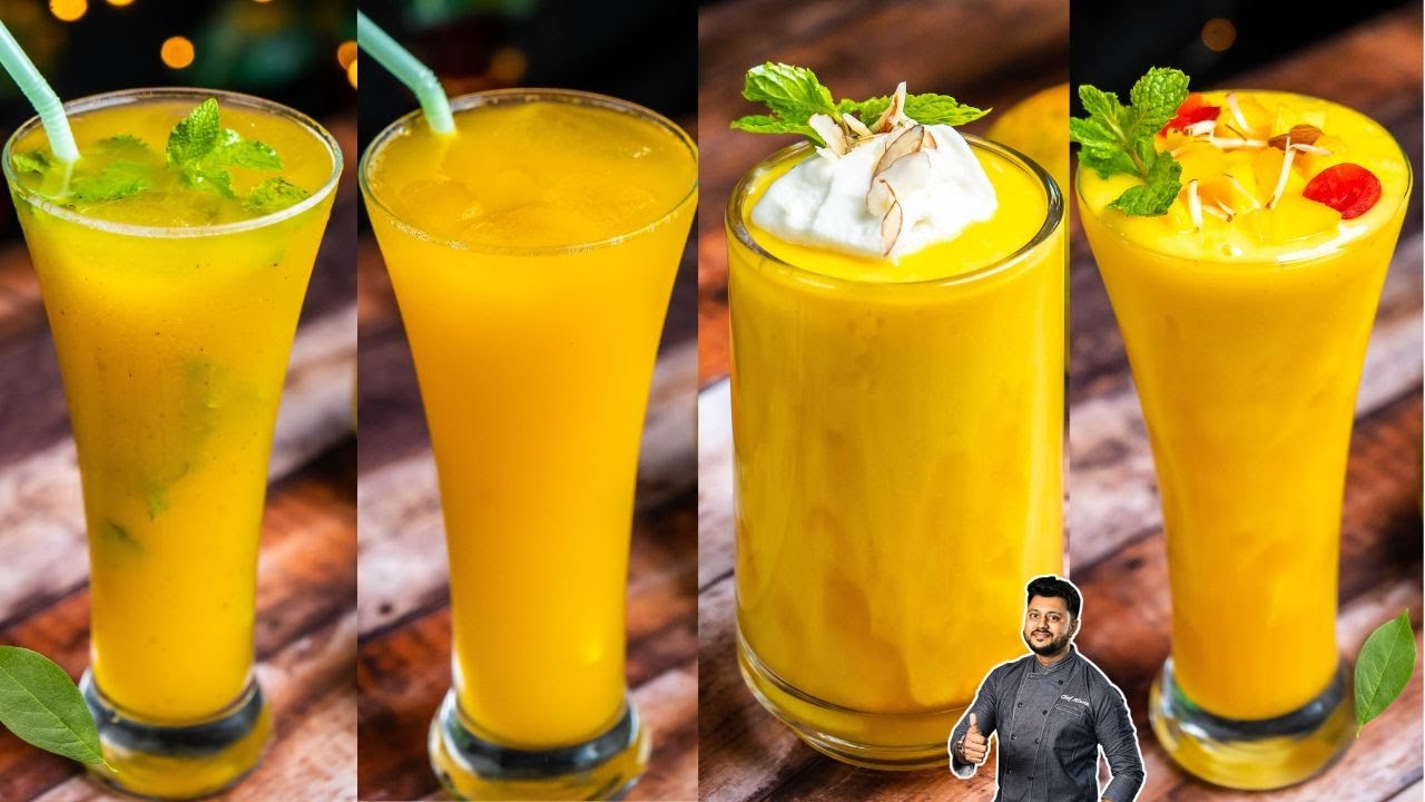 একরকম আমের মিশ্রণ দিয়ে বানিয়ে নিন এতোগুলো ড্রিঙ্কস | Delicious mango summer drinks recipe in Bangla