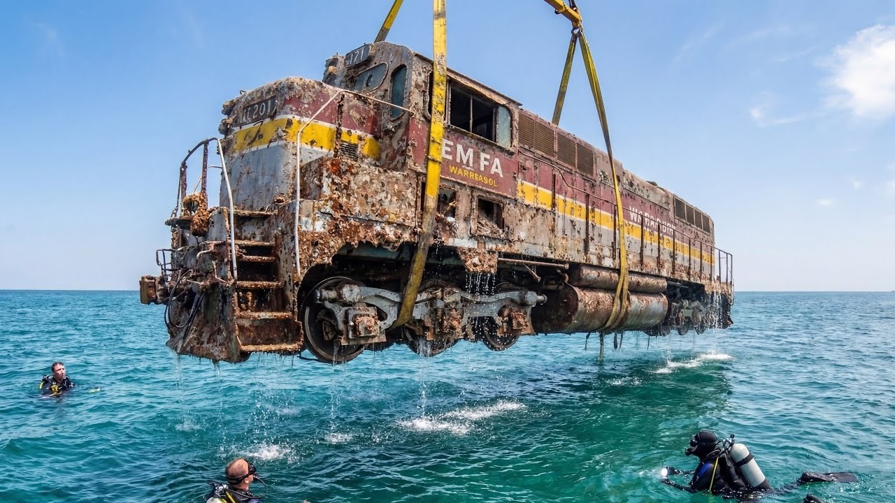 Sunken EMD F7 Locomotive Reborn | Complete Ocean-Wreck Restoration to Full Power