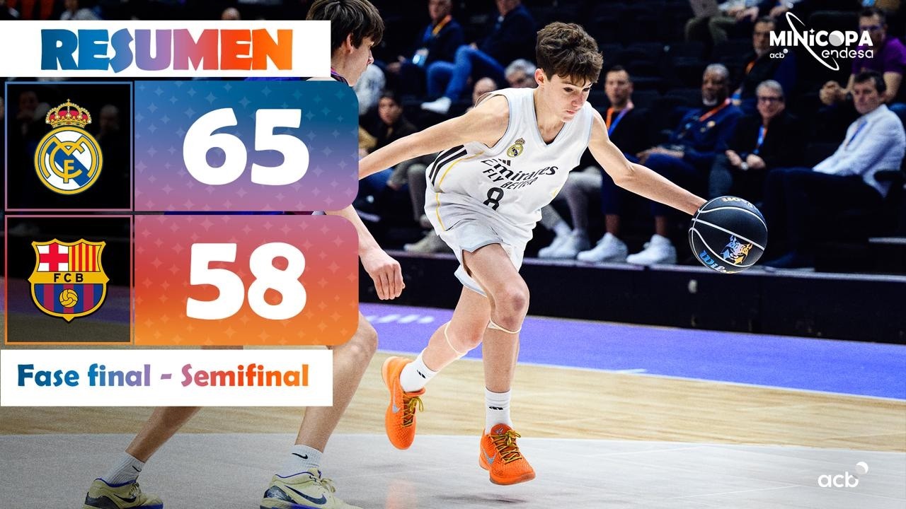 Real Madrid - Barça (65 - 58) RESUMEN | Minicopa Endesa Valencia 2026