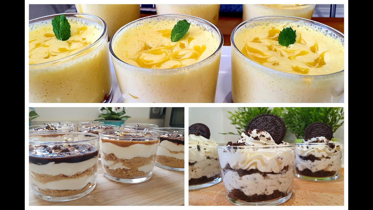 3 Postres fríos en vasitos individuales SIN HORNO