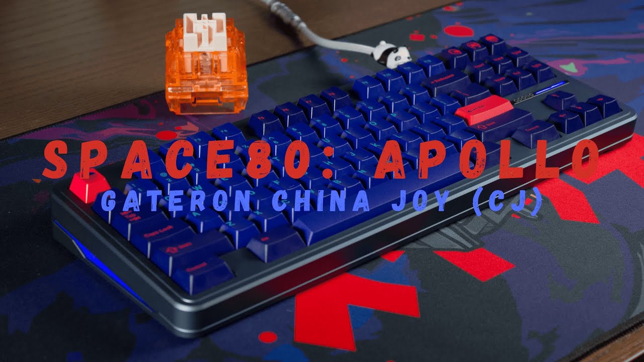 Space80: Apollo with Gateron China Joy CJ Switches on FR4 Plate Typing Sound Test ASMR