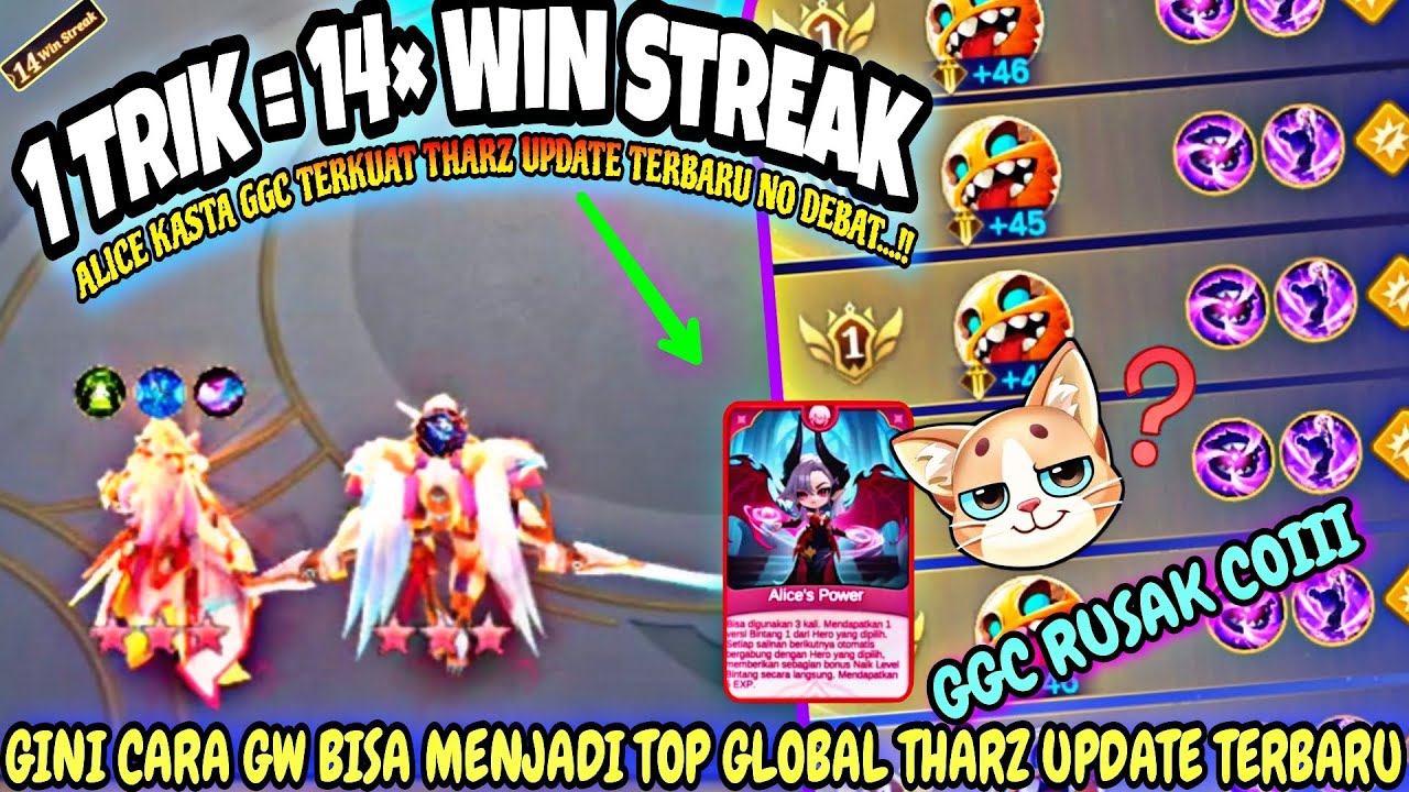 1 TRIK = 14× WIN STREAK !! TUTORIAL CARA MAIN THARZ GGC ALICE UPDATE TERBARU - MCGG