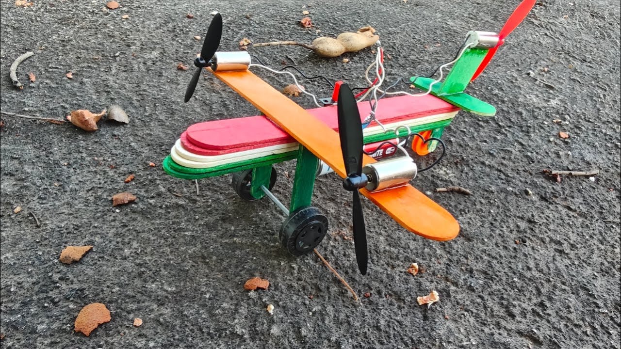 How to Make a Battery Operated Mini Aeroplane DIY |santhu crazy creation
