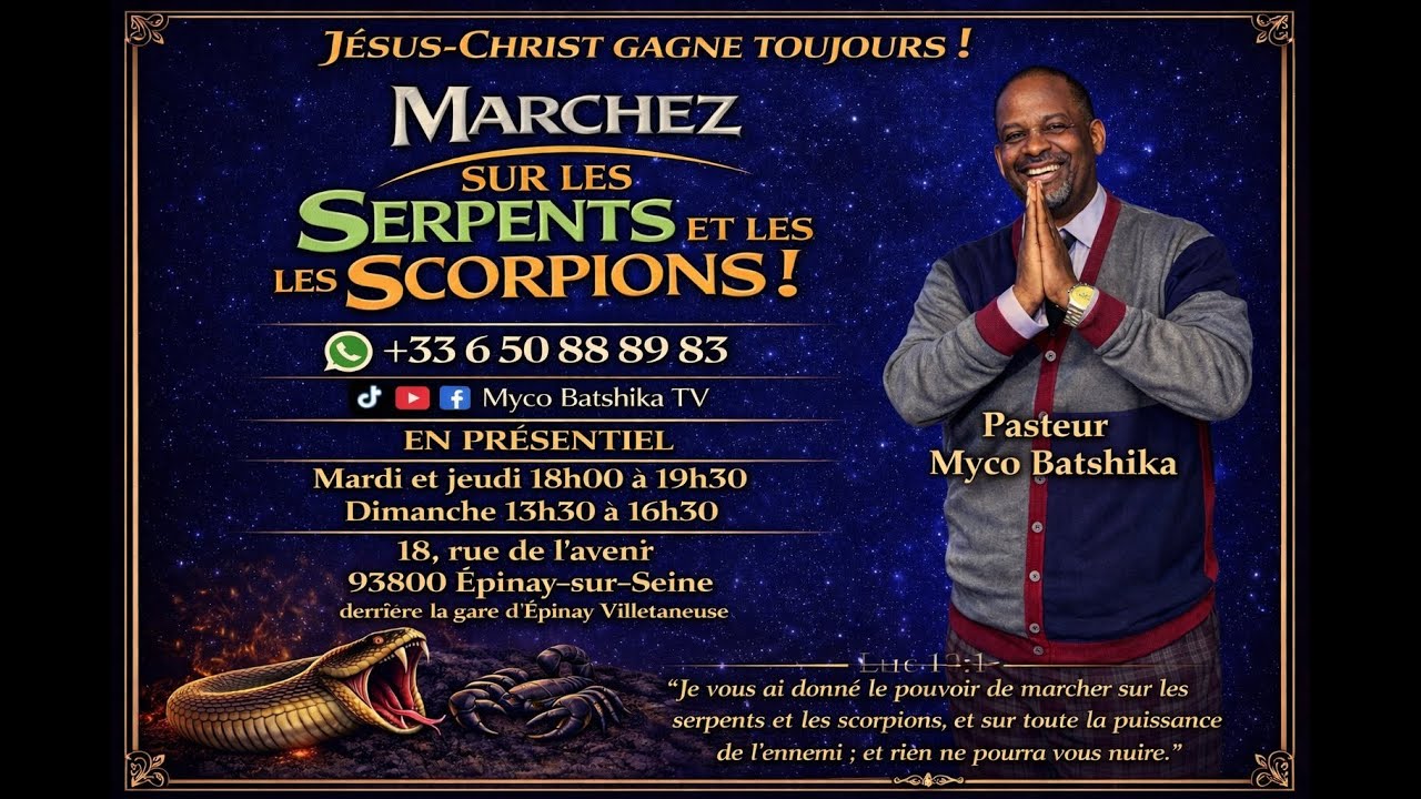 MARCHEZ SUR LES SERPENTS ET LE S SCORPIONS 11 / LE SERPENT DANS L'EGLISE 2 PAR PASTEUR MYCO BATSHIKA