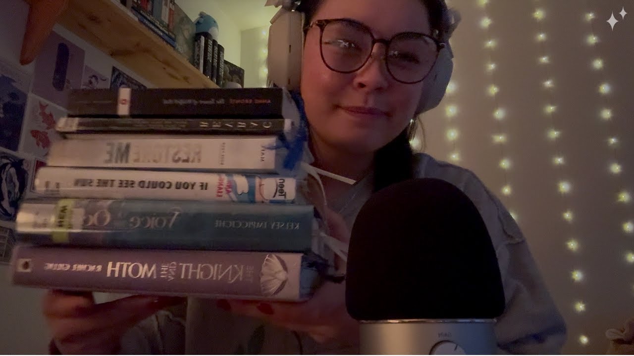 ｡･:*˚:✧｡ ASMR current june reads 📚 (tapping, scratchy-taps, page flipping, gripping, rambles)