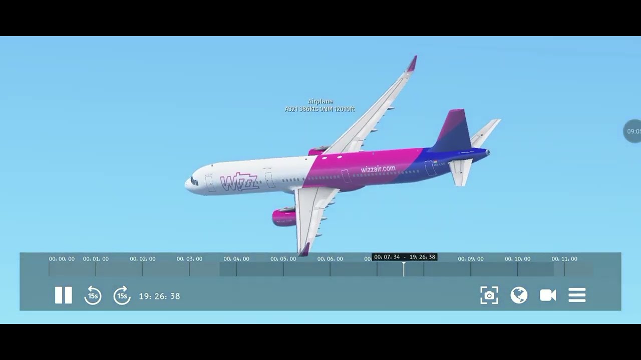 Relaxing a321 on flying display 