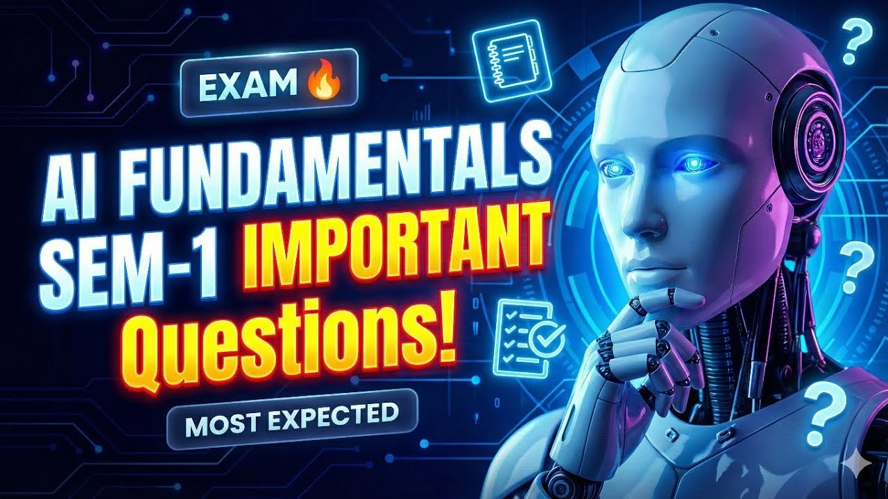 AI Fundamentals SEM-1 Important Questions 🔥 | Most Expected Exam Questions 🤖📘 #AIImportantQuestions