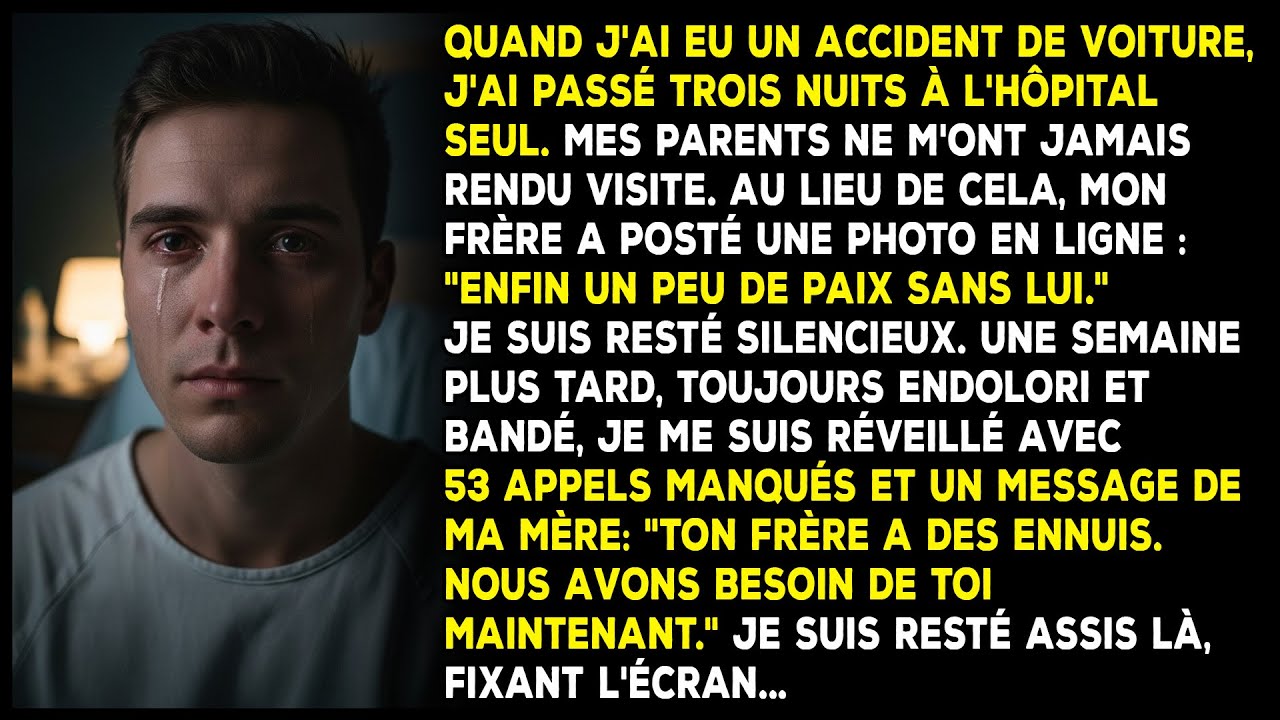 Après mon accident, j'ai passé 3 nuits seul à l’hôpital — mes parents ne sont jamais venus.