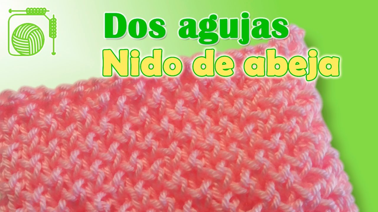 Punto nido de abeja dos agujas