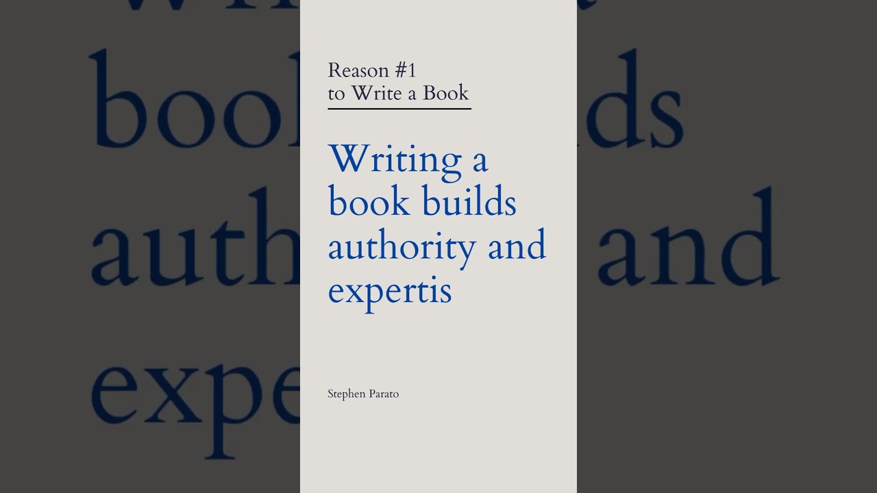 Reason 1 to write a book: Authority