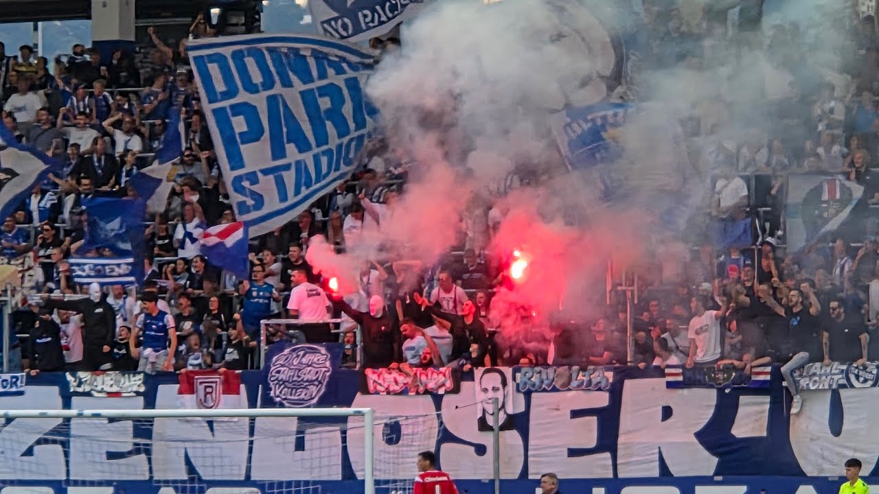 13.09.2025 FC Blau-Weiss Linz - Grazer AK 3:0, Intro, Support & Pyro 