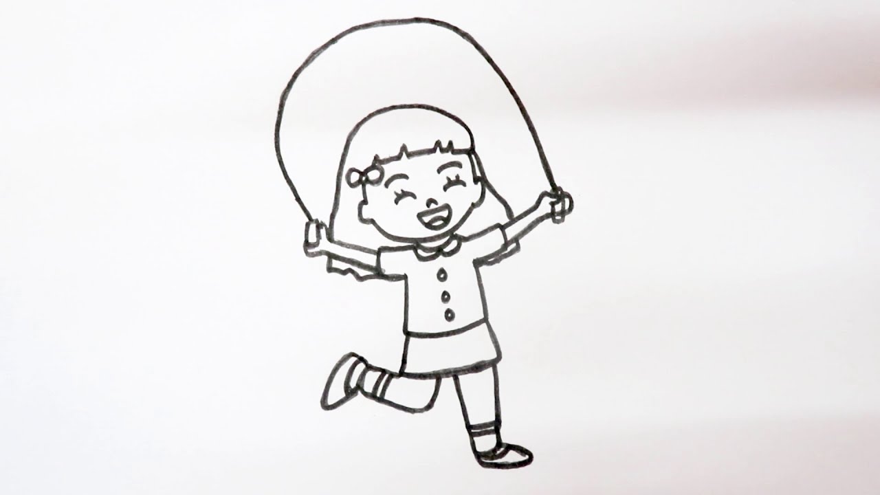 HOW TO DRAW A GIRL SKIPPING ||  HOW TO DRAW A GIRL EASY || EASY DRAWING