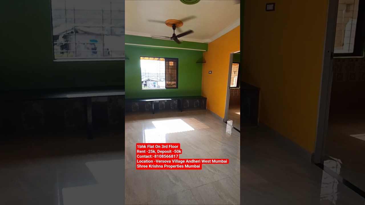 1bhk Flat On 3rd Floor Rent -25k, Deposit -50k 8108566817 Versova Village Andheri West Mumbai