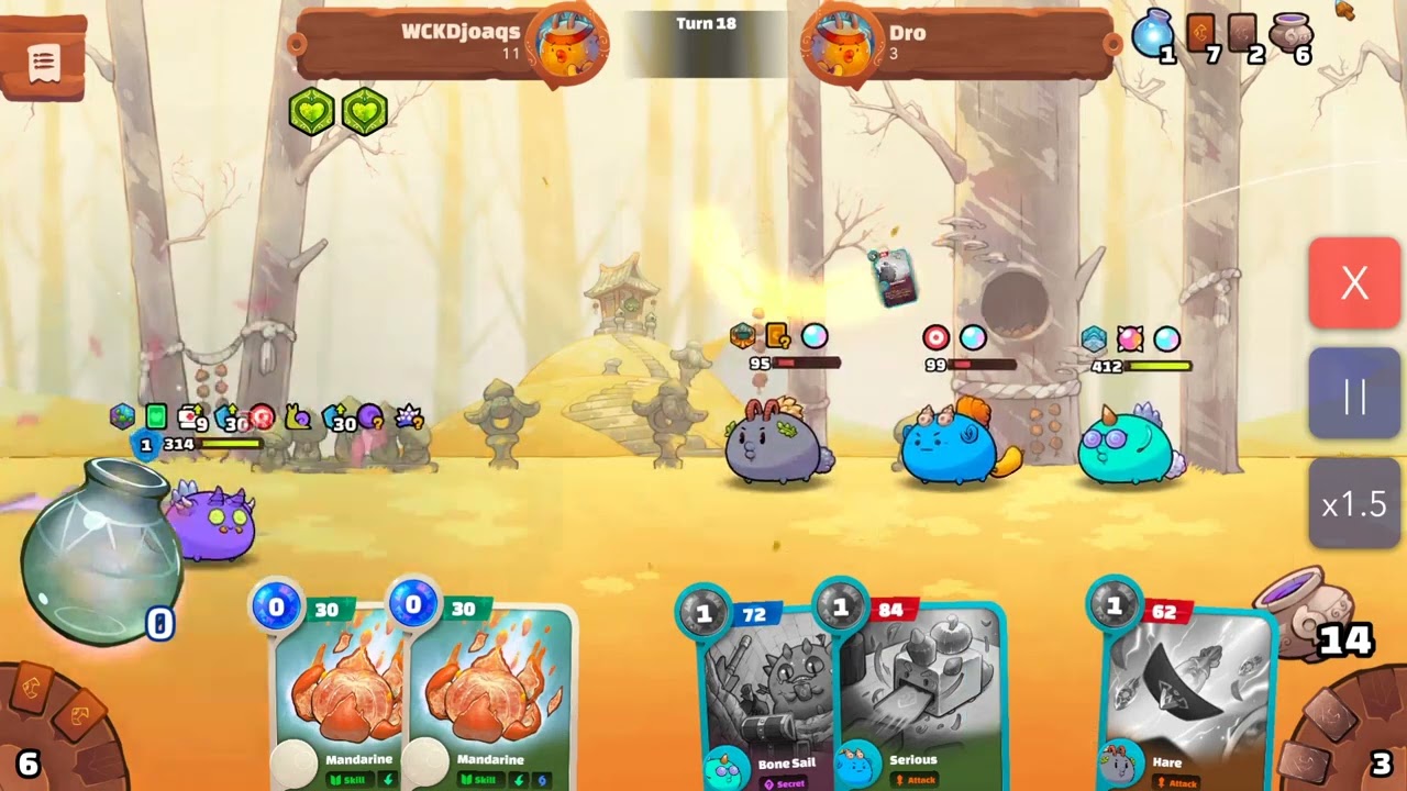 Axie Origins - Cerastes Gameplay (Killing Opponents Using Their Own Attack Cards)