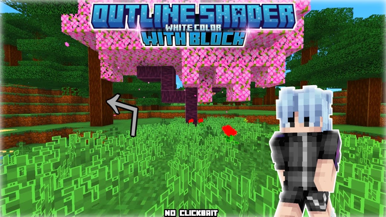 OUTLINE SHADERS || WITH BLOCK WHITE COLOR || MCPE 1.21