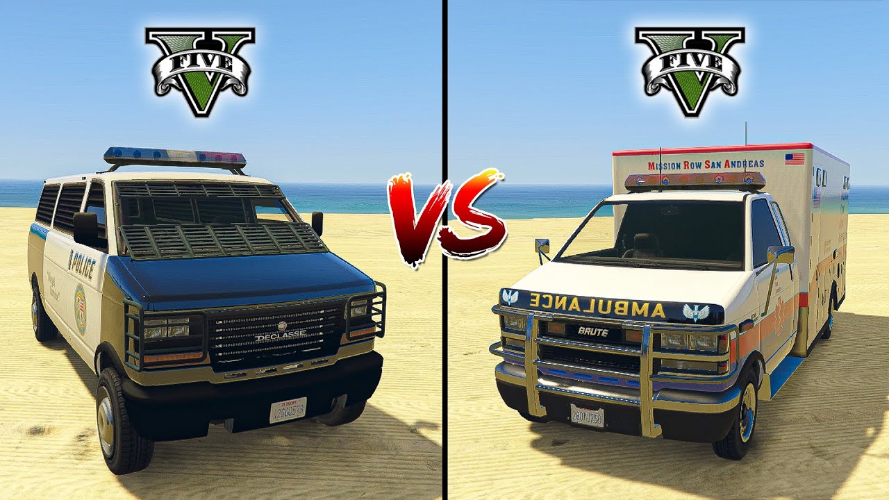 Police Van vs Ambulance truck in GTA 5 - WHO IS BEST?