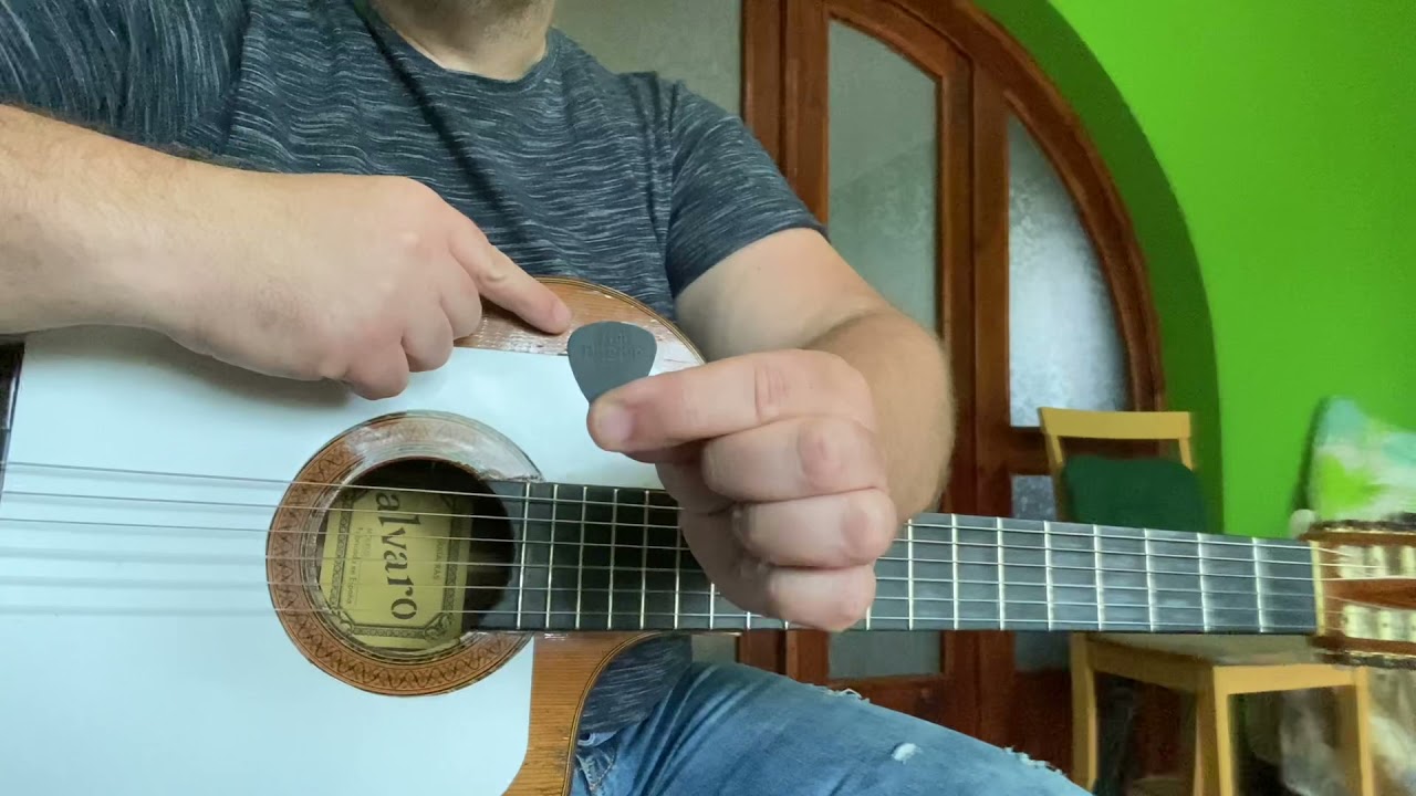 Pengető fogása demfelés, tompítás gitáron