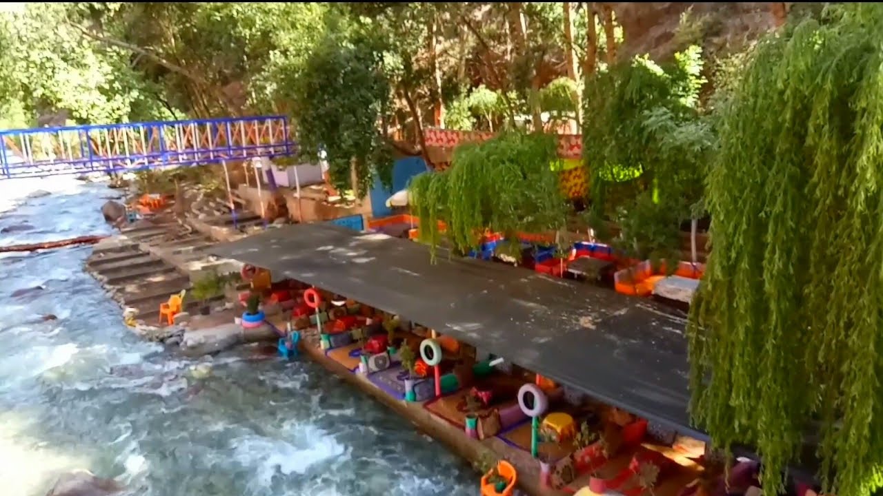 طريق مراكش أوريكا❤ وجليسة رائعة جنب الواد🌳