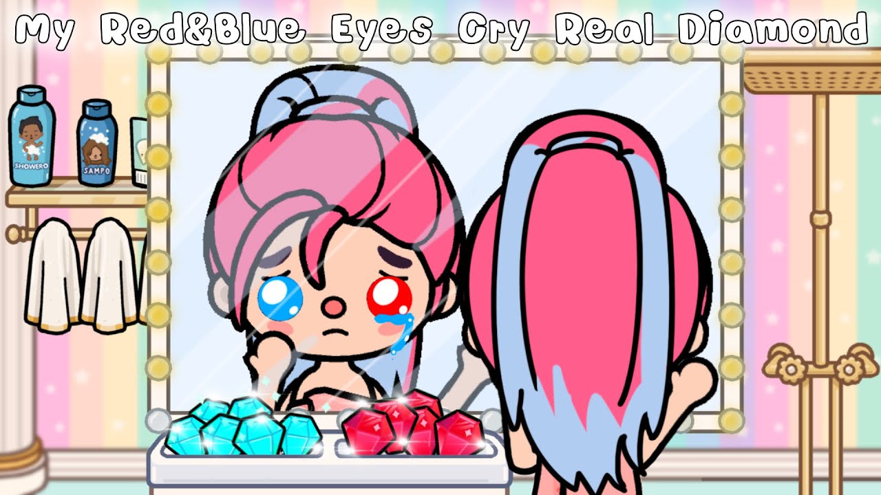 My Red&Blue Eyes Cry Real Diamond💎 Toca life story l Toca Boca