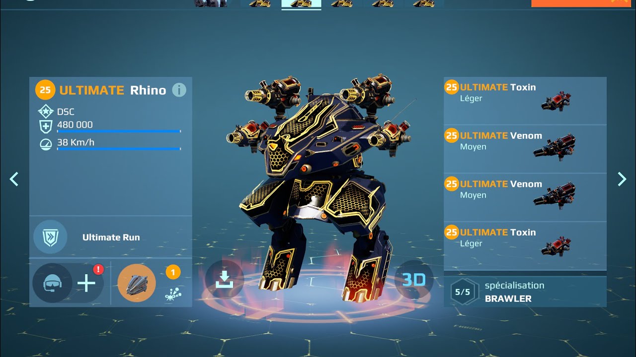 1 million hp ULTIMATE RHINO (WAR ROBOT TEST SERVEUR)