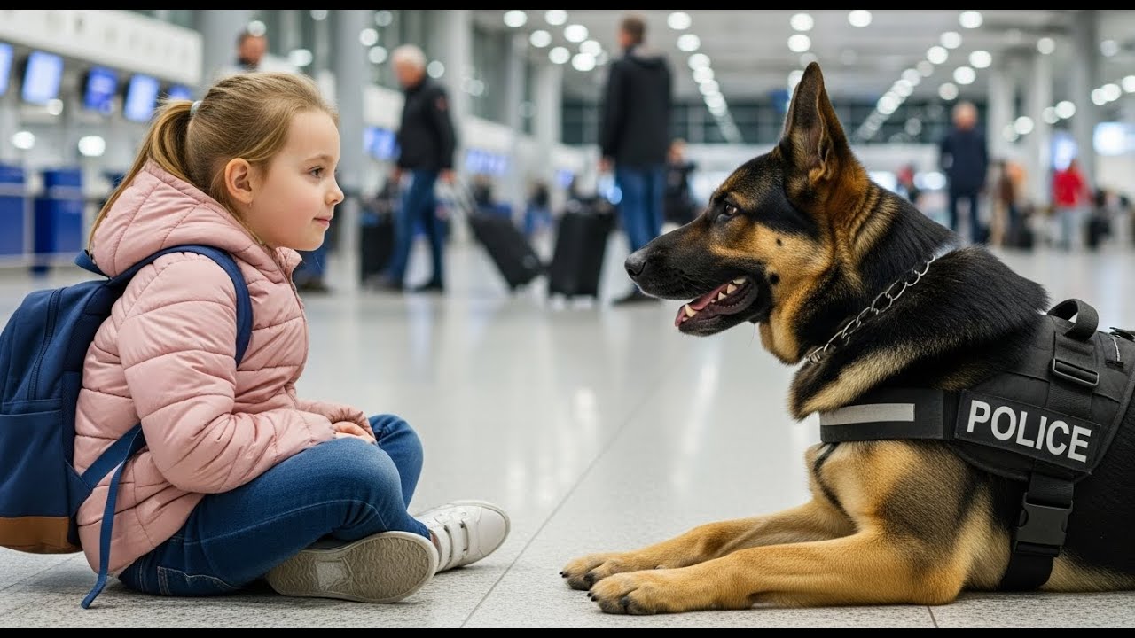 “Are You Lost Too?” A Little Girl Asked a Police Dog at the Airport — What He Did Next Melted Hearts