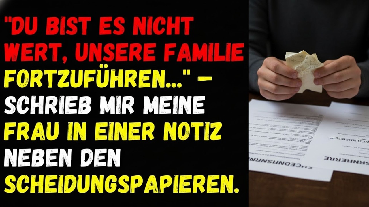 🦋 Du bist es nicht wert, unsere Familie fortzuführen     – schrieb mir meine Frau in einer Notiz🦋
