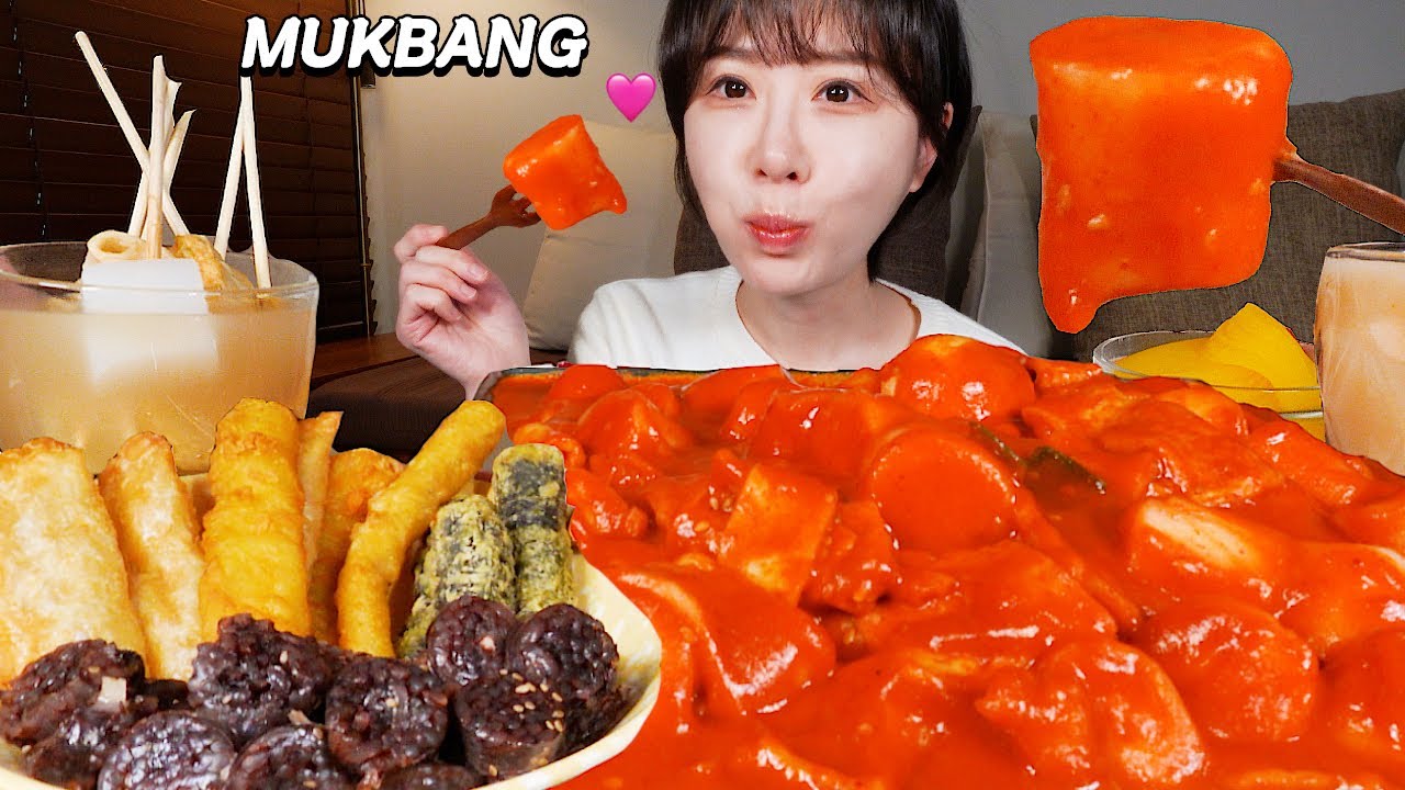💗말랑쫀득 할머니가래떡볶이, 순대, 튀김, 어묵 분식 한가득 먹방😍 Tteokbokki, Sundae, Fried snacks, Eomuk MUKBANG