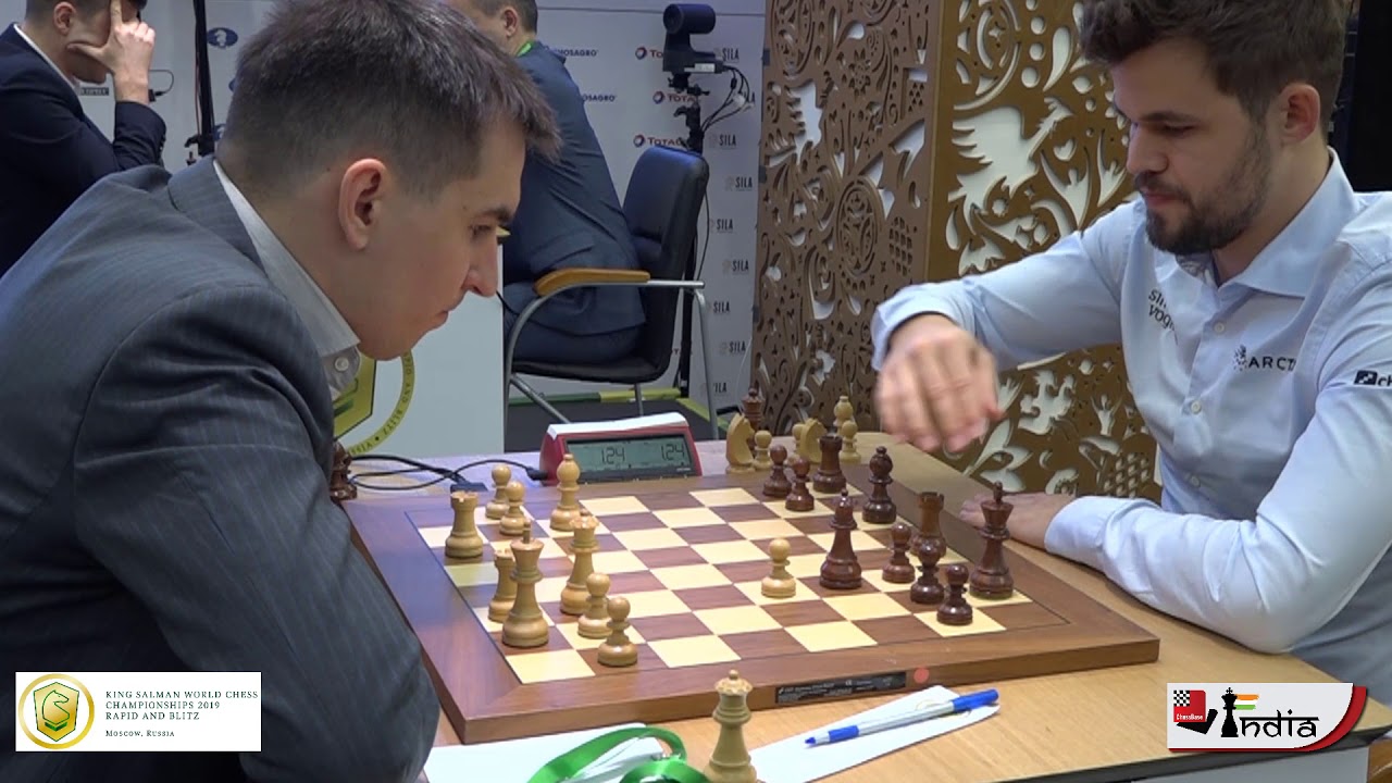 Carlsen's first defeat in Moscow | Andreikin vs Carlsen | World Blitz 2019 Round 7