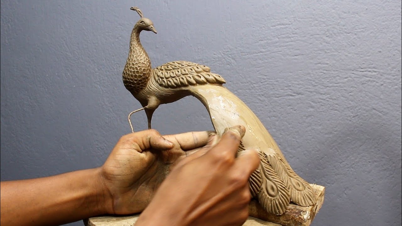 Clay peacock making step by step | mitti ka mor banana | clay art