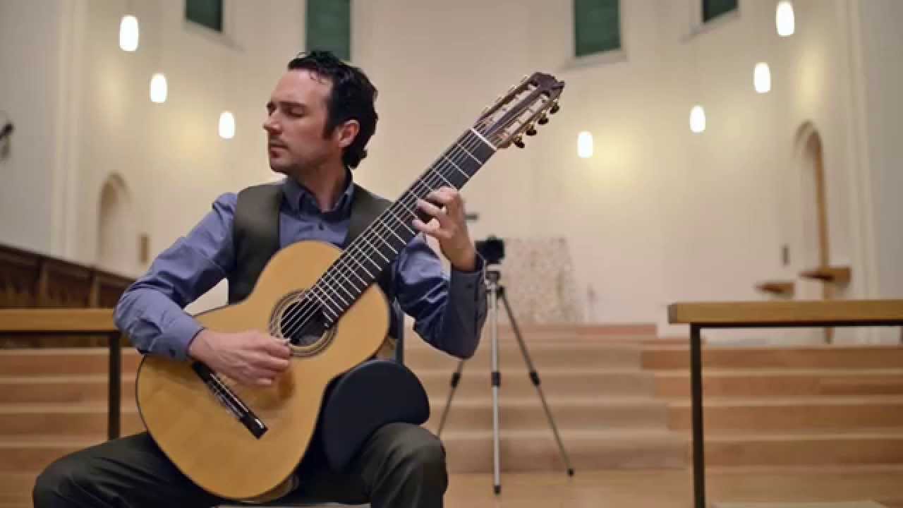 J.S. Bach - Allegro from Violin Sonata no. 2 BWV 1003. Drew Henderson, 8-string Guitar