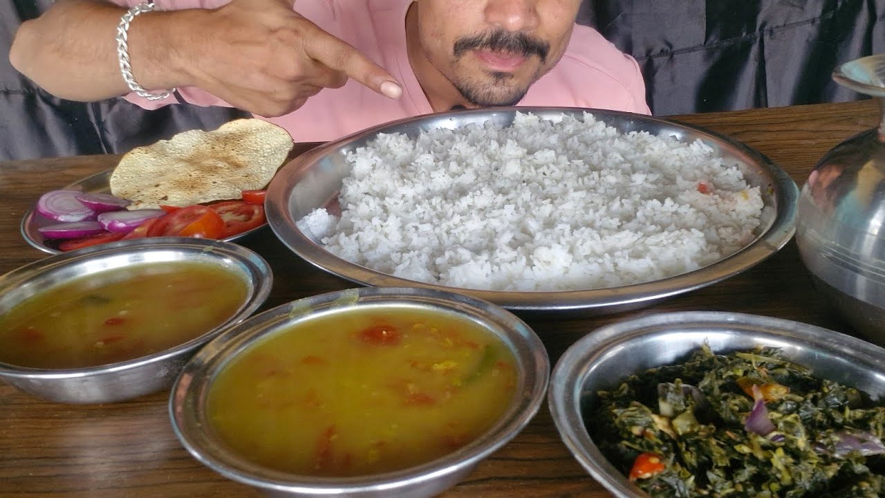 घर  का स्वादिष्ट दाल, चावल, भाजी and salad
