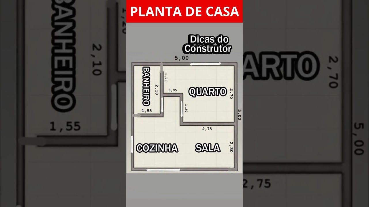 PLANTA BAIXA DE CASA COM 1 QUARTO #shorts