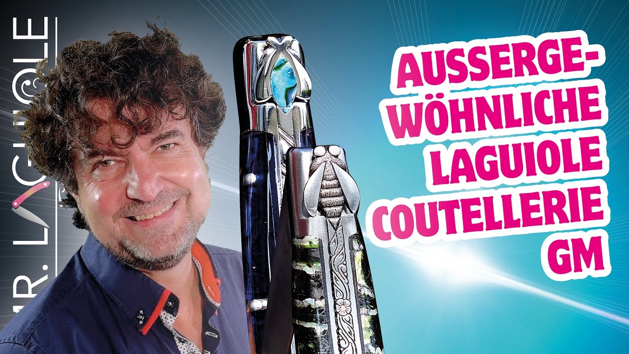 Außergewöhnliche Laguiole-Taschenmesser mit Perlmutt-Griff, handmade in France