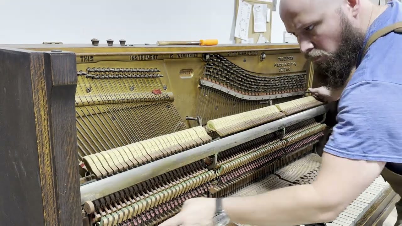 1910 Thompson Clean Out Action Removal Tutorial Key Side Cleaning Tutorial Piano Technician