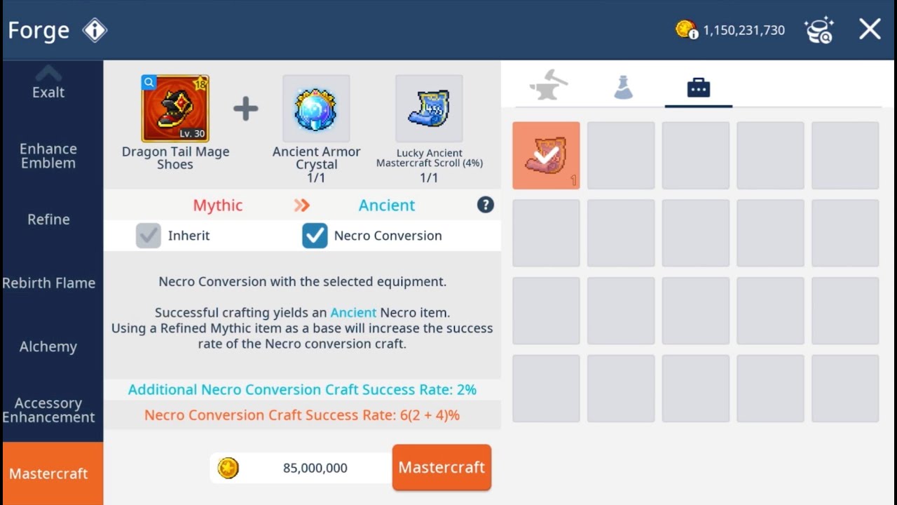 Maplestory M - 7%/8% Necro Attempts / Inherit Attempt / Exalt Reduction