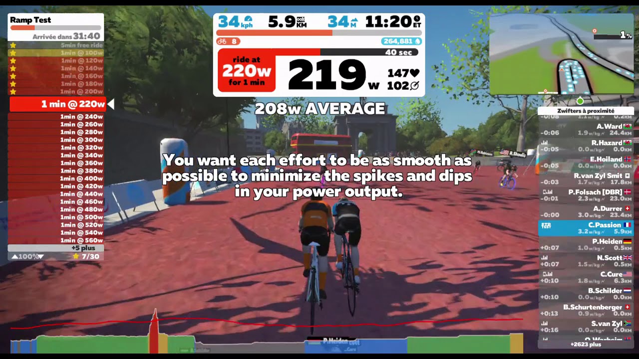 RAMP TEST ZWIFT