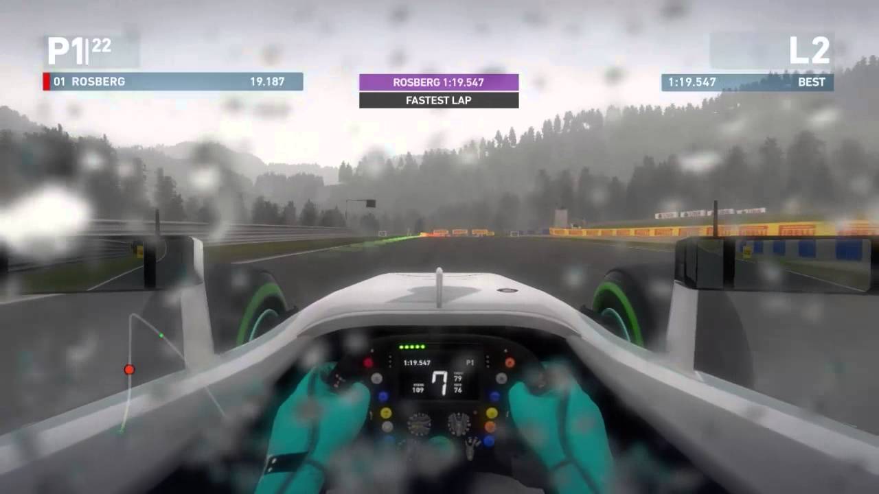 F1 2014 Gameplay - Lap of the Red Bull Ring, Austria in the Wet (Cockpit Cam)