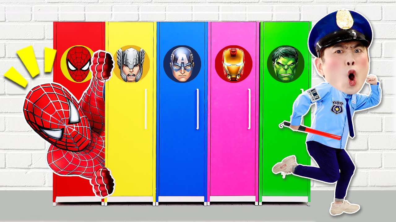 SuperHeroes Magic locker 슈퍼히어로 마법 캐비닛과 경찰놀이 Pretend play Police