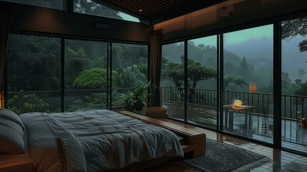 Rain Sounds for Relaxation (No Ads) | Peaceful Rainforest Jungle Ambience (8 Hours)