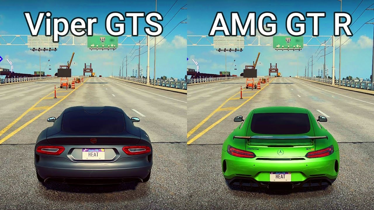 NFS Heat: SRT Viper GTS vs Mercedes-AMG GT R - Drag Race